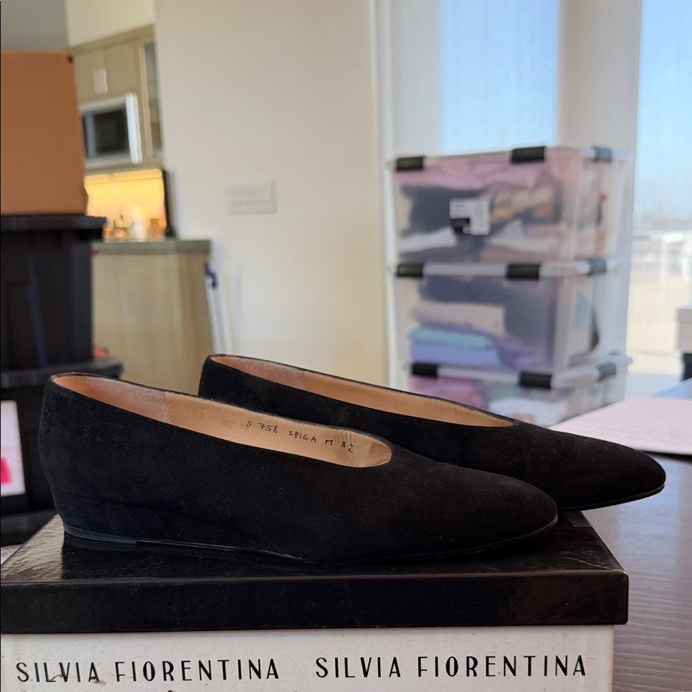 Silvia Fiorentina Black Suede Wedges
